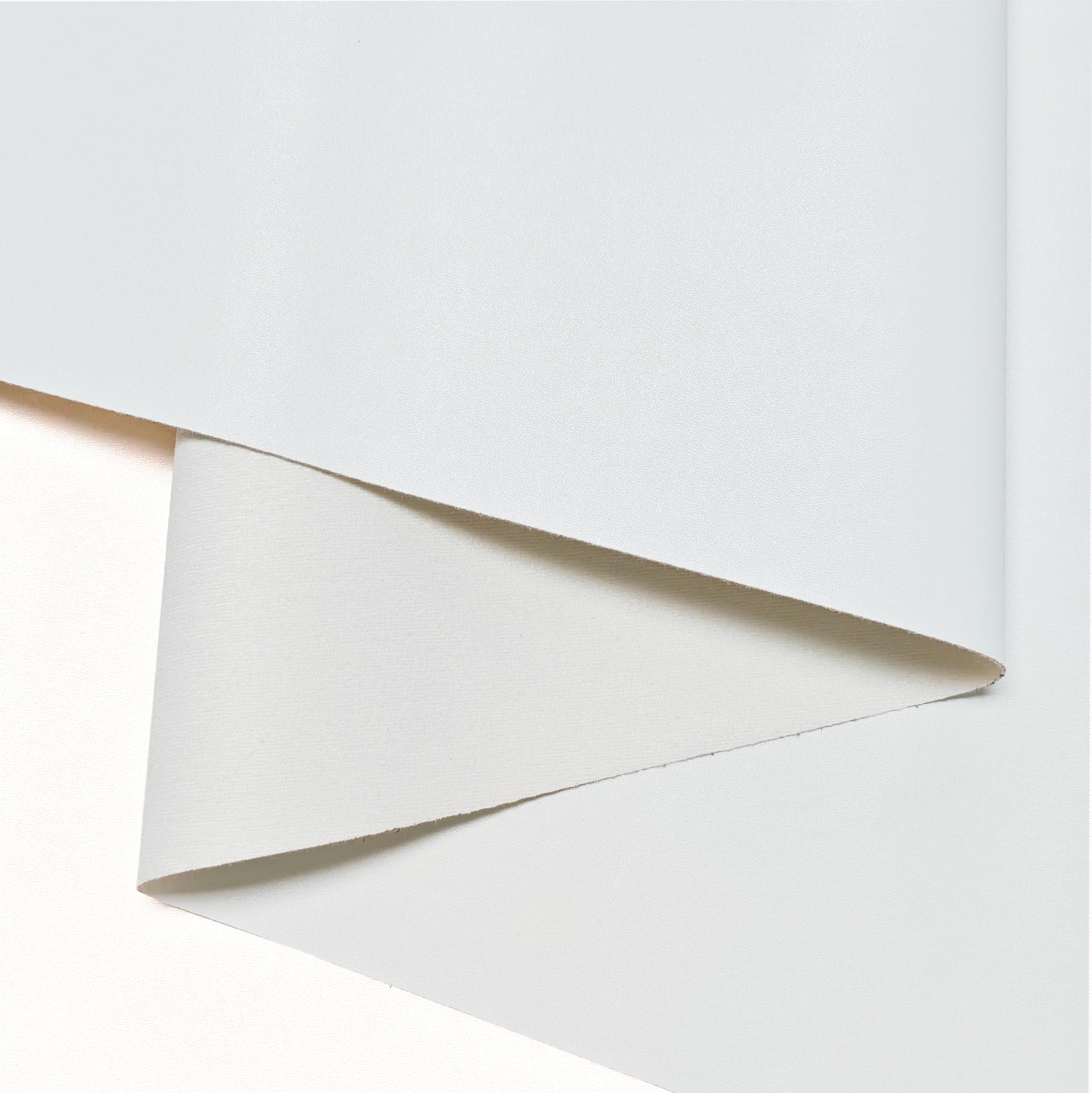 KELUBATU Plain Faux Leather Fabric Sheet 100cm x 140cm Waterproof Scratch-Resistant Leatherette Upholstery Material, Easy to Cut and Clean for Furniture Refurbishment, DIY, Sofa Repair (White)