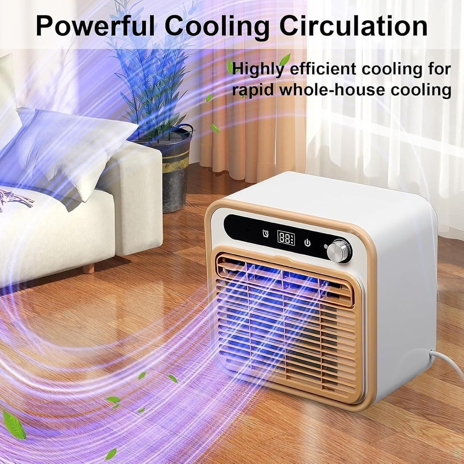 Condizionatore Portatile 5000 BTU, Raffreddamento Silenzioso Split Senza Fili, Controllo Wi-Fi e Telecomando, Installazione Facile, Posizionamento Regolabile PE, 1m Tube, 1m Tube