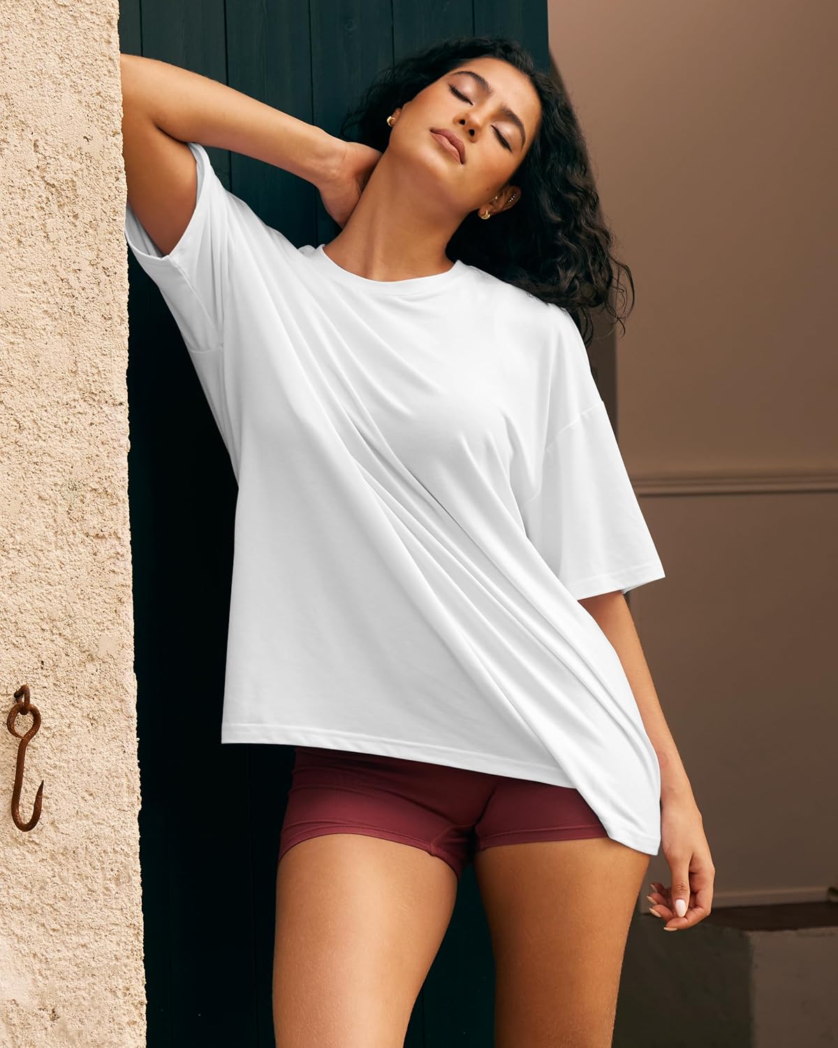 BAMBOO COOL Womens Oversized T Shirts Short Sleeve Tees Loose Fit Tops for Ladies Trendy Clothes - Image 2