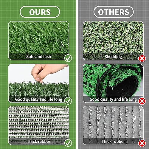 Miniatura 4 de Almohadilla de césped para perros con bandeja, sistema de orinal para perros, césped artificial para entrenamiento de mascotas, almohadillas de