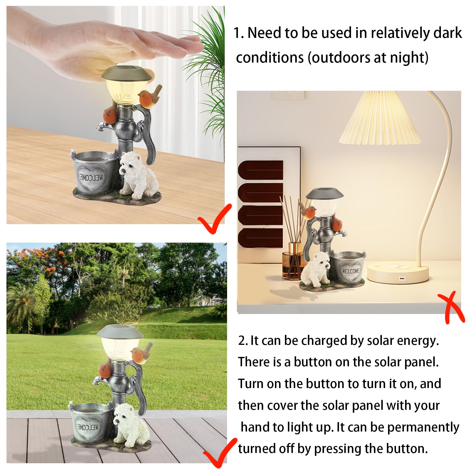 Solar Garden Resin Dog Statue Decoration, Outdoor Ornaments and Gifts, Animals Climbing Waterproof Lights for Home Lawn Patio Balcony - Image 3