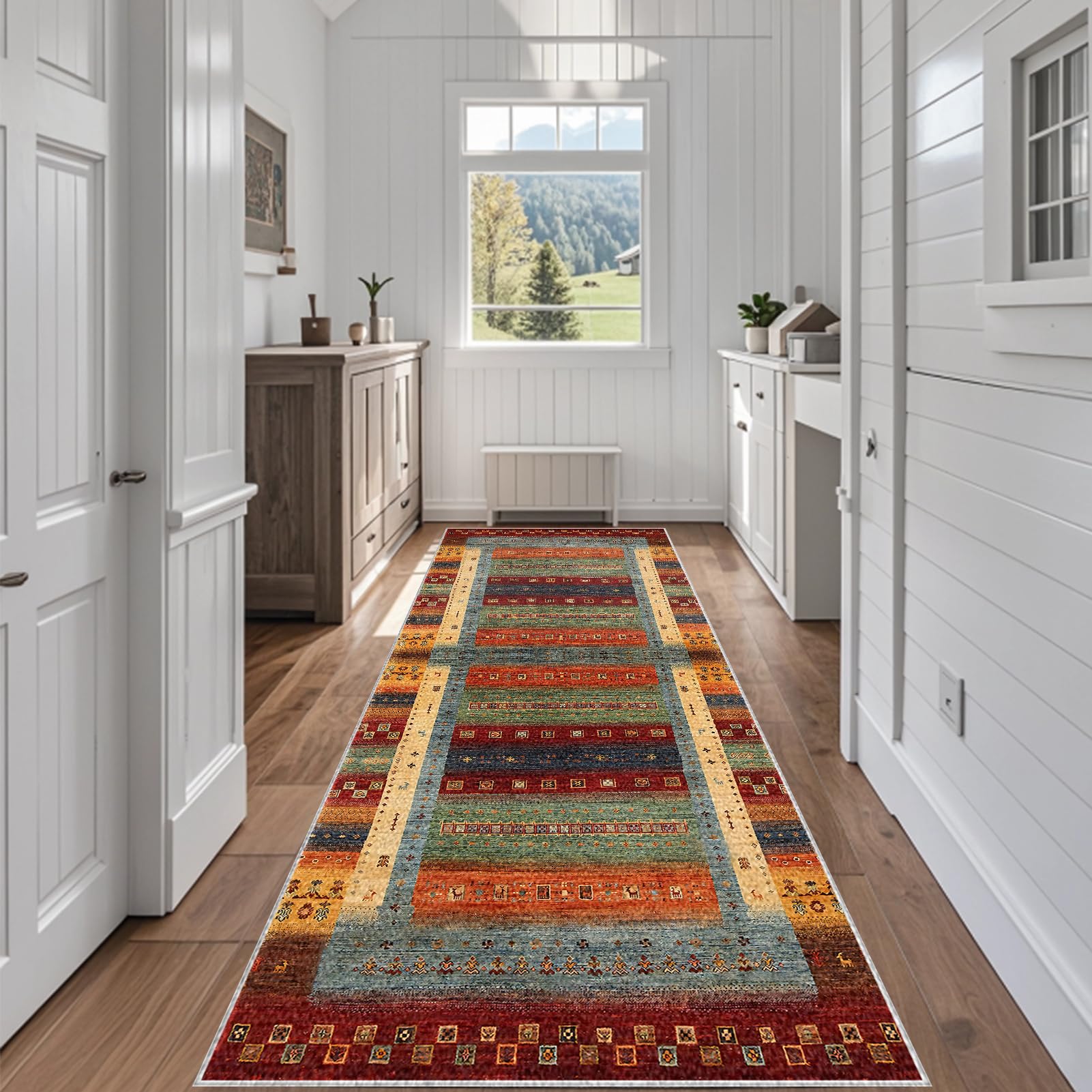 Tapis de sol d'entrée intérieur long 80 x 380 cm doux pour salon et chambre