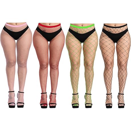 Curve-Hugging Fishnets: 4 Pairs of Alluring Thigh High Stockings for Plus Size