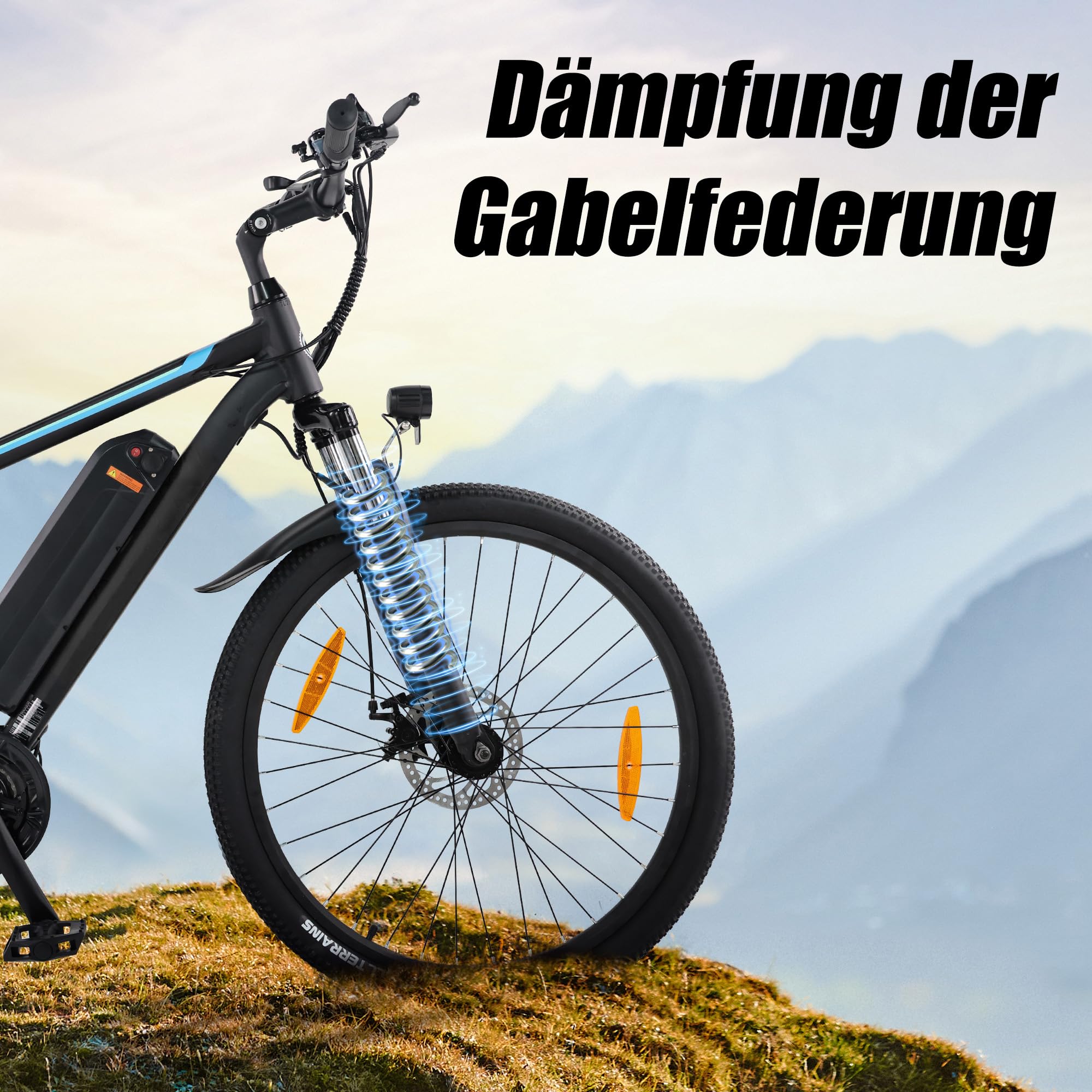 E Bike, 24/26 Zoll E Bike Mountainbike, Elektrofahrrad mit 36/48V Abnehmbarer Akku, E Fahrrad Professionelle 1/21 Gang Motor 250W, Reichweite bis 40-80KM, MTB E Bike Herren und E Bike Damen