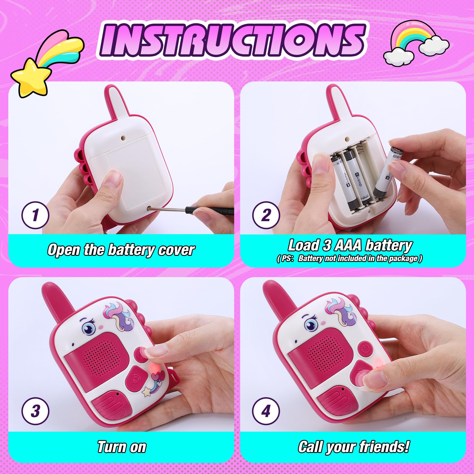 Walkie-Talkie Bambina, Unicorno Bambina Regalo 3 4 5 6 7 8 Anni Walkie Talkies Bambini Giocattoli 3-8 Anni Giocattoli Giochi Esterno 3 4 5 6 7 8 Anni Bambini Idee Regalo Bimba Compleanno Per Bambina