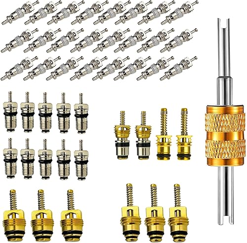 Miniatura 6 de Kit de 56 unidades de núcleo de válvula de aire acondicionado, R12 R134A Núcleos de válvula de aire acondicionado automotriz Núcleos de válvula de