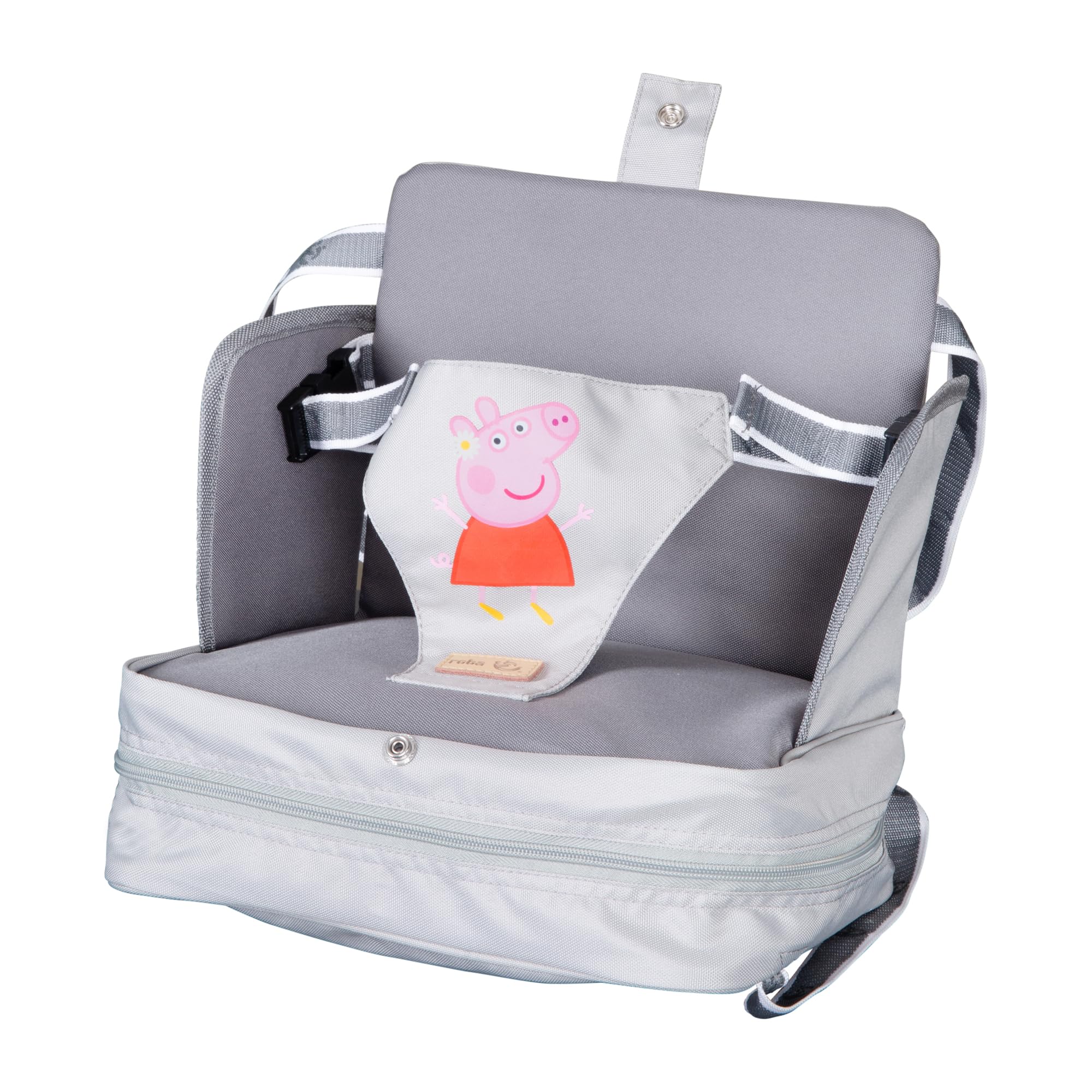 roba Seggiolino Gonfiabile per Bambini Peppa Pig - Bordi Rialzati - da Viaggio - per Auto - Resistente - dai 6 ai 36 Mesi - Facile da Pulire - Salvaspazio - Grigio/Rosa