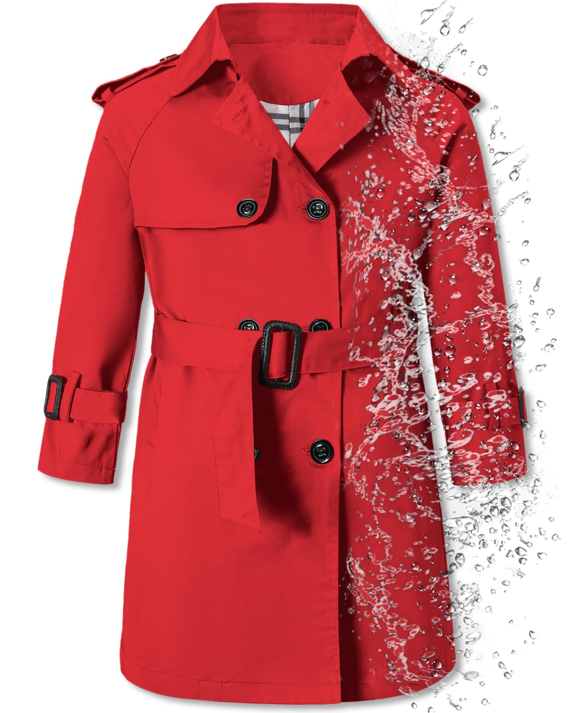 Betusline Boys Waterproof Trench Coat Double Breasted Jacket Dress Coats