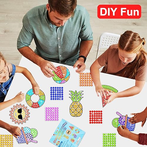 Miniatura 7 de Artes y manualidades de verano, Sun Gemmers - Kits de atrapasoles para niños, adolescentes y niños de 6 a 8 años, kits de pintura de diamantes para