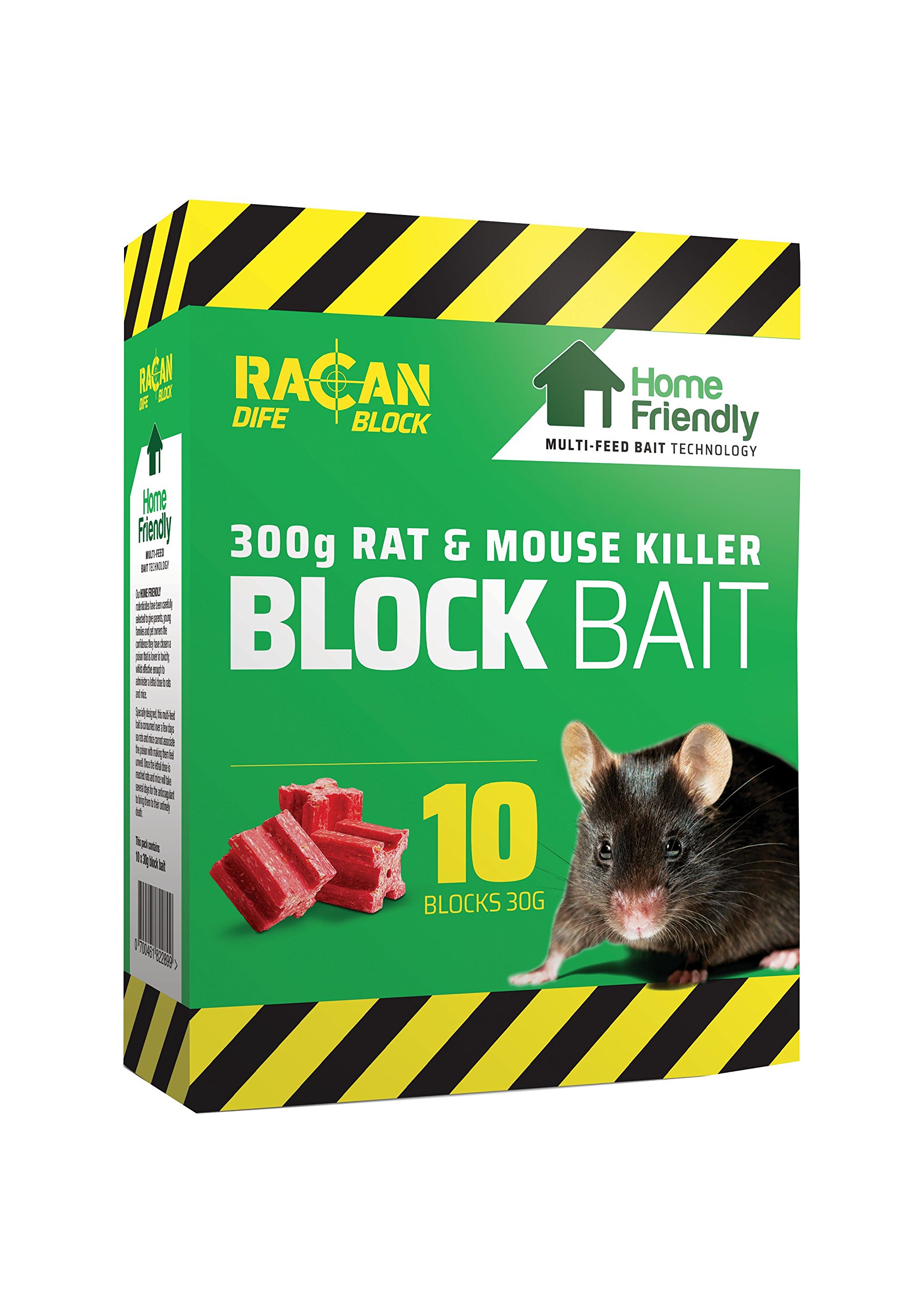 Racan Home Friendly Rat & Mouse Killer Block Bait 10x30g