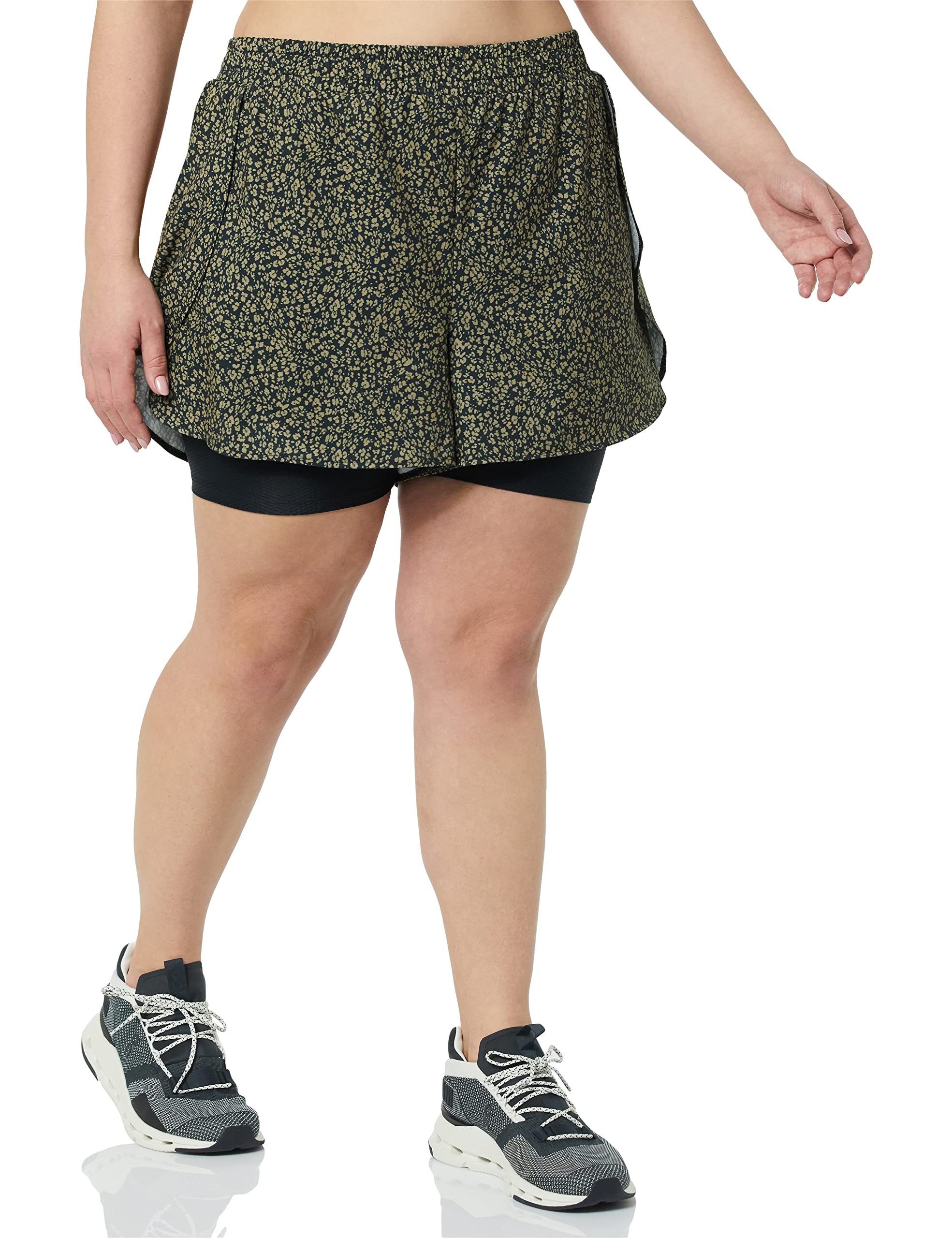 Amazon Essentials Pantaloncini da Corsa in Tessuto Elasticizzato a Doppio Strato Donna