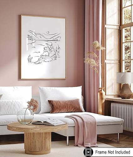 Miniatura 539 de Poster Master Póster de peonías – Estampado de flores retro – Ilustración floral – Ilustración en blanco y negro – Diseño de línea y abstracto –