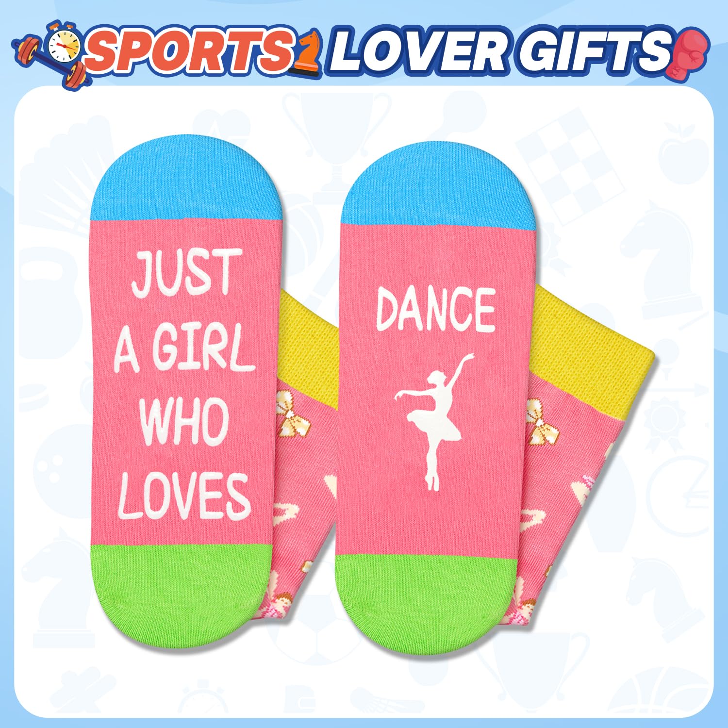 HAPPYPOP Novelty Socks for Teen Kids - Gifts for Gymnasts Cheerleaders Dancers Girls Preteen