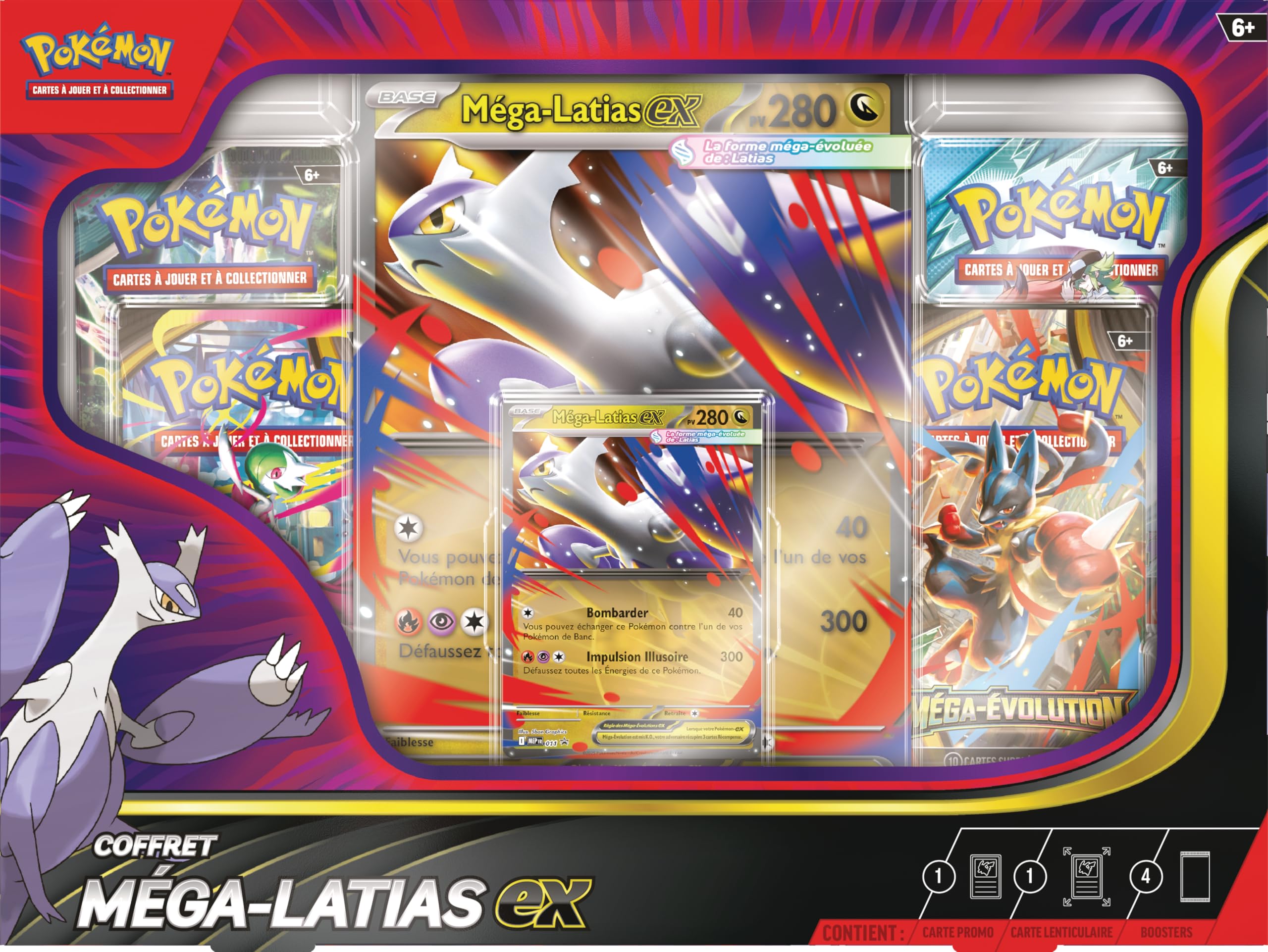 Pokémon : Cofanetto Mega Latias ex (1 carta promozionale lucida, 1 carta grande lenticolare e 4 booster) del GCC Pokémon
