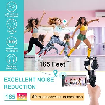 KIMAFUN Lavalier Microphone Wireless for iPhone iPad, Lapel Clip on Mic with Lightning Receiver, KM-G50-5
