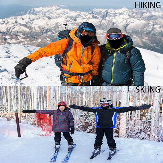 Winter Neck Gaiter Face Mask Men & Women (Black) Windproof Fleece Thermal Ski Tube Scarf for Cold Weather,Thick Neck Warmer