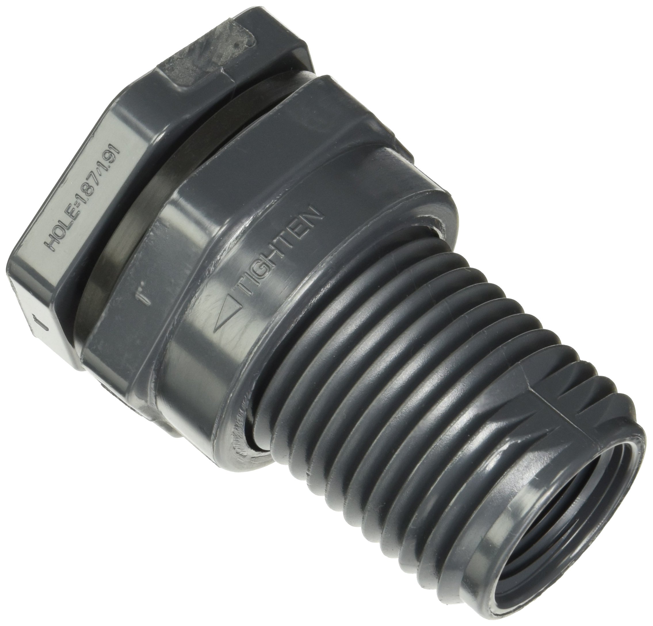 Hayward BFA1010CFS 1-Inch Dark Gray PVC Socket by Thread BFA Series Bulkhead Fitting with FPM Standard Flange Gasket