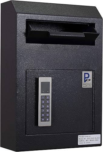 ProtexSafe Wall Mount Drop Box (WDS-150E II), bisagra de piano, sugerencias seguras, boletas, llaves, correo, dinero, cheques de alquiler y más,
