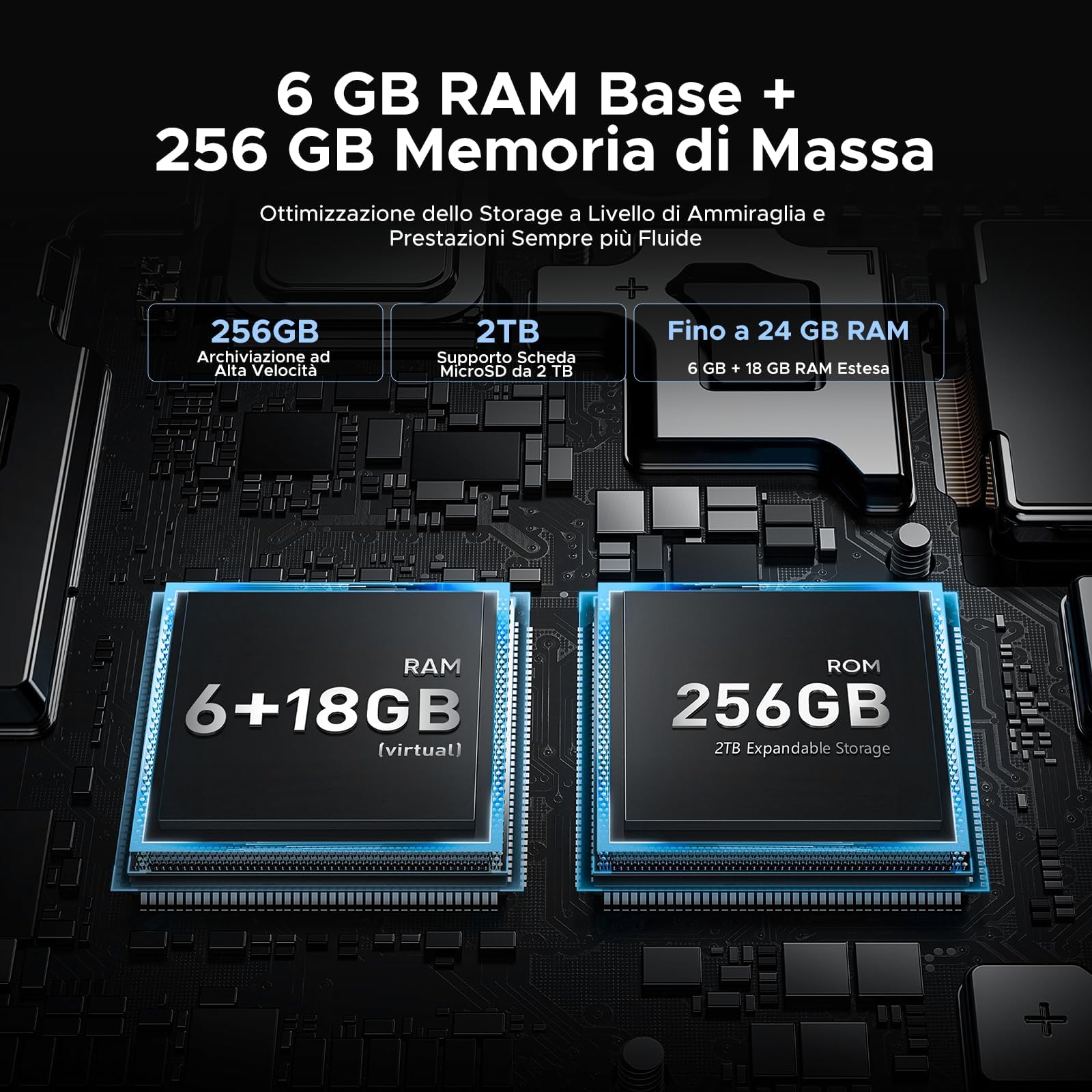 DOOGEE Blade 10 Power Rugged Smartphone, 24(6+18) GB+256GB, 10300mAh, Smartphone Rugged 90Hz 6.6” HD+ IPS, Octa Core Android 14, 50MP+8MP, Triple Card Slot, Fingerprint ID/Face Unlock/NFC/OTG, Argento