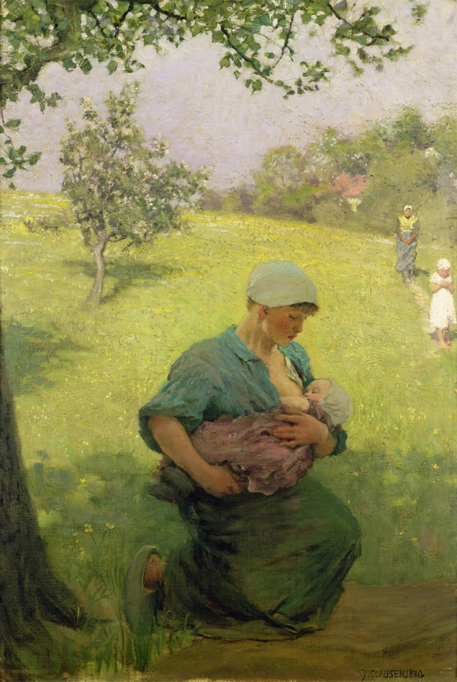 HRJUBWREE Vintage Poster Photo Wall Print Mural Artwork Springtime by George Clausen Art Prints Painting for Home Decor 60x90cm