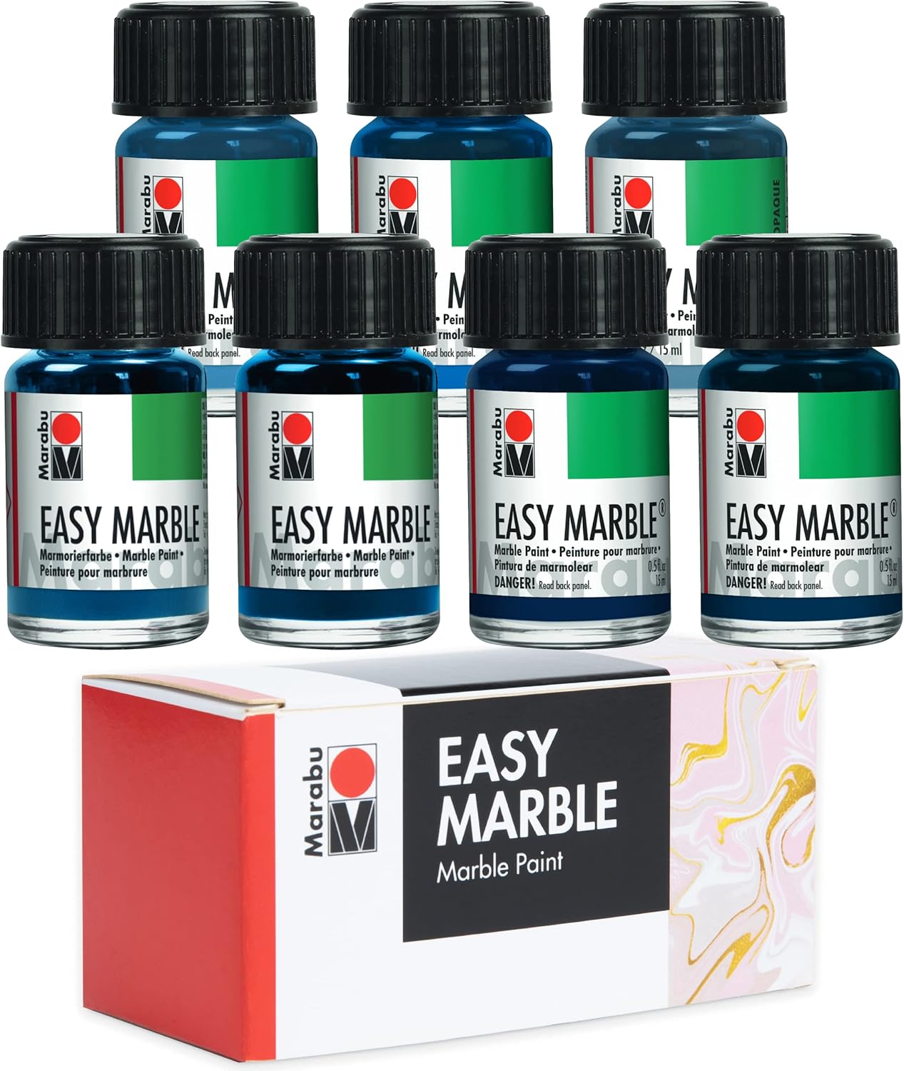 Marabu Easy Marble Paint Set Blue Colors Marbling Paint