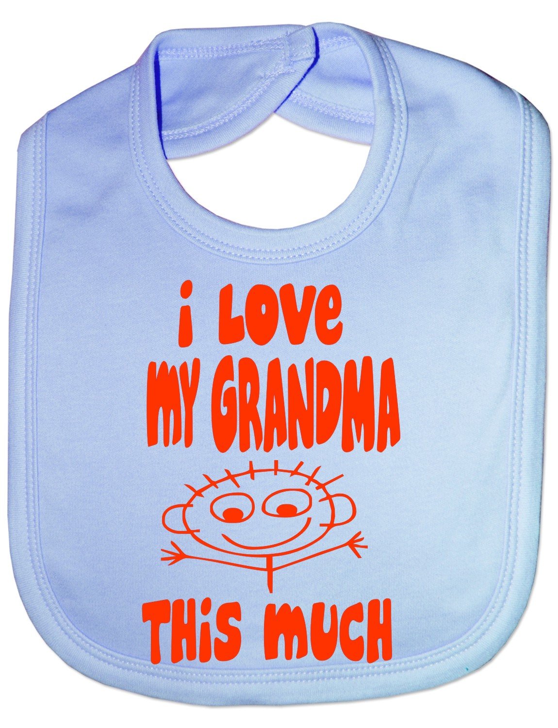 Print4u Blue I Love My Grandma This Much - Funny Baby/Toddler/Newborn Bib -Gift