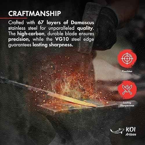 Miniatura 8 de KOI ARTISAN Cuchillo de pelar de 3.5 pulgadas, 1 unidad, versátil y resistente mini cuchillo de chef para pelar, recortar, rebanar ajo, cebollas,