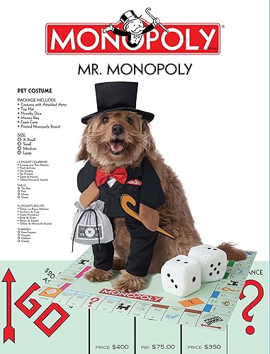 Miniatura 3 de Mr. Monopoly - Disfraz de perro  Juego de mesa para mascotas, talla M