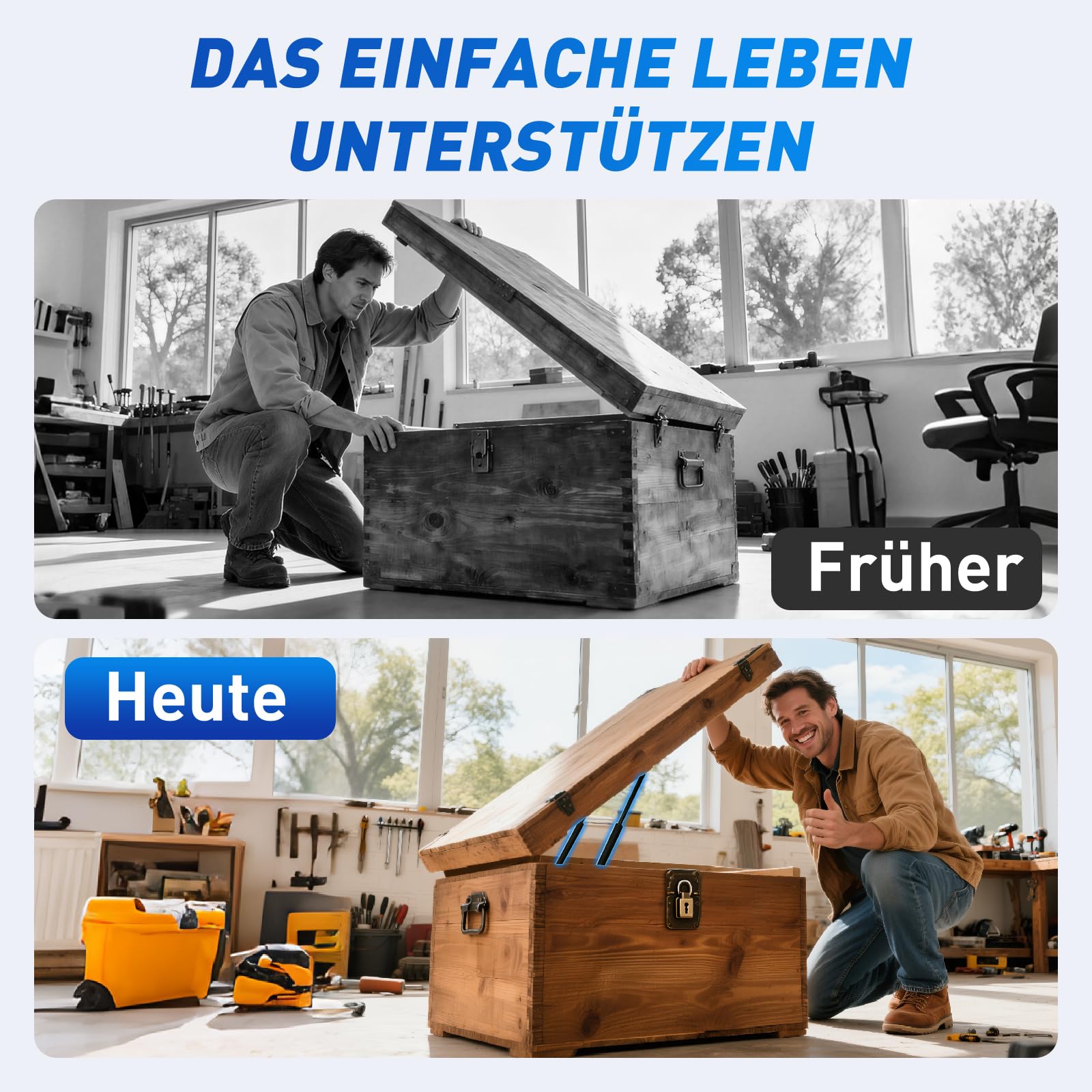 ARANA 250MM 200N Gasdruckfedern, 25cm 20KG Gasfeder Ersatz Gasdruckdämpfer Hydraulisch Halterung Für Wohnmobile, Schranktür, Spielzeugkiste, Bank LId und kreative DIY Anwendungen, 2 Stück