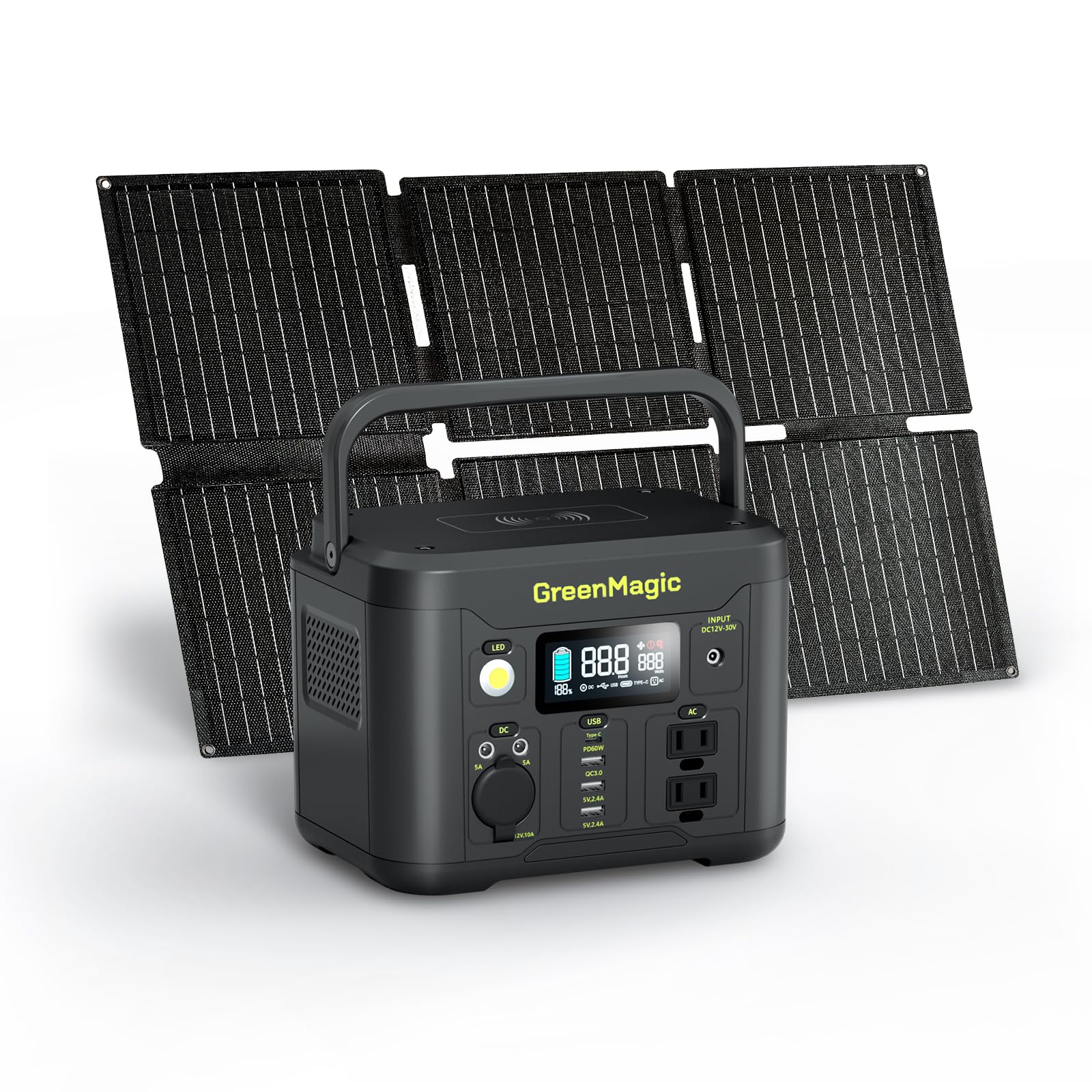 Portable Power Station 330W Solar Powered Generator with Fast PD Output with 60W Solar Panel 120V Pure Sine