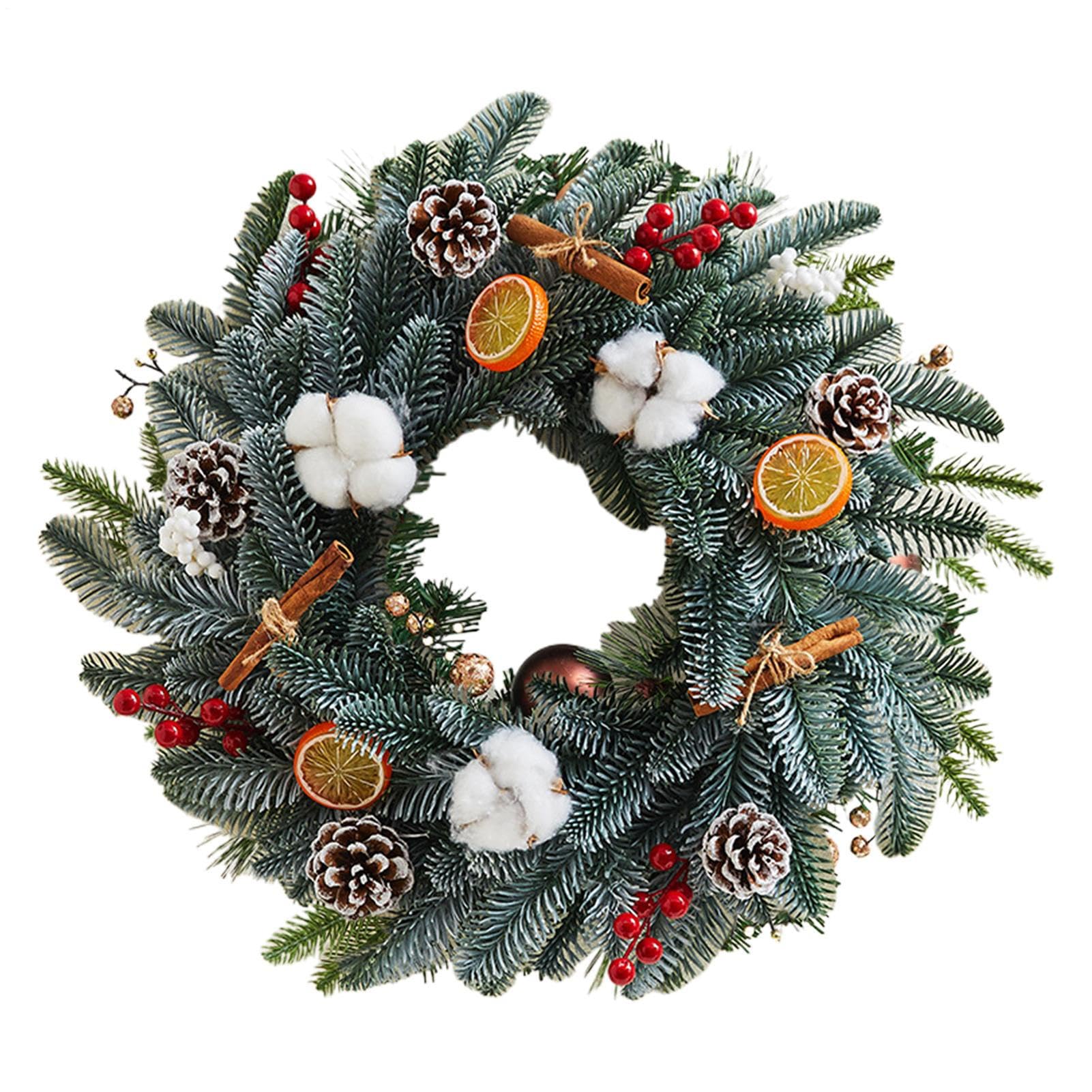 Corona Para La Puerta De Entrada Guirnalda Decorativa Navideña De Recuerdo | Corona De Puerta Navideña Para Exterior Para Porche De Invierno Interior Ventana Pared Casa Boda Chimenea Gabinete