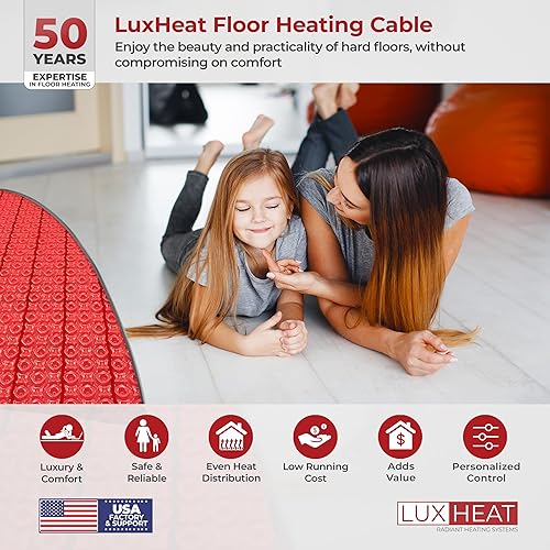 Miniatura 2 de LuxHeat Sistema eléctrico de calefacción por suelo radiante de 100 pies cuadrados - Kit de suelo eléctrico con calefacción de 120 V - Incluye