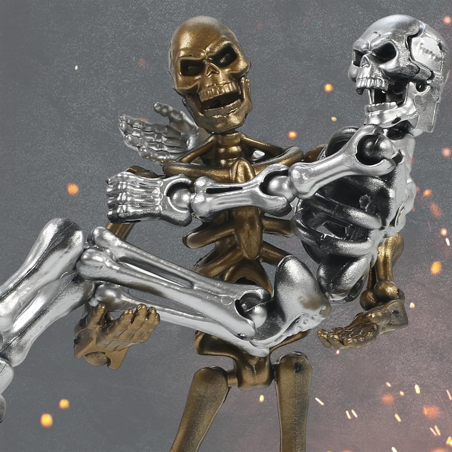 7 Set Skeleton Action Figure Toy, Multi-Jointed Movable Dummy T13 Articulated Robot Figure, Fantasy Warrior Undead Skeleton Death Magician Warlock Display Model (Assembly Required)