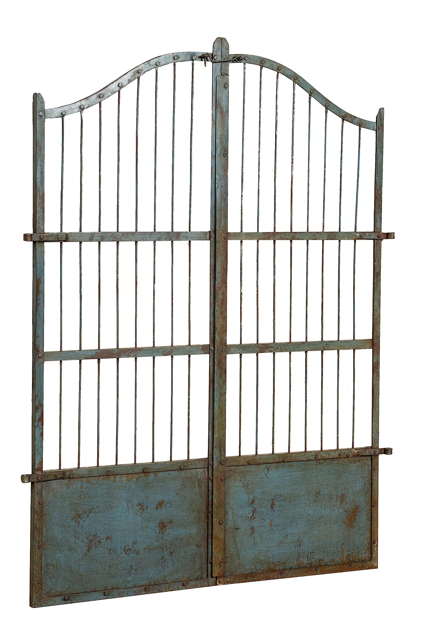 Biscottini Porte en fer forgé 117 x 6 x 150 cm, portail jardin extérieur, portail en fer pour extérieur