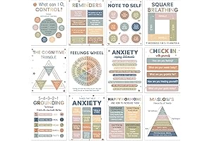 Lonfliness 12PCS Boundaries Poster Mental Health Posters Anxiety Therapy Matters Motivational Poster