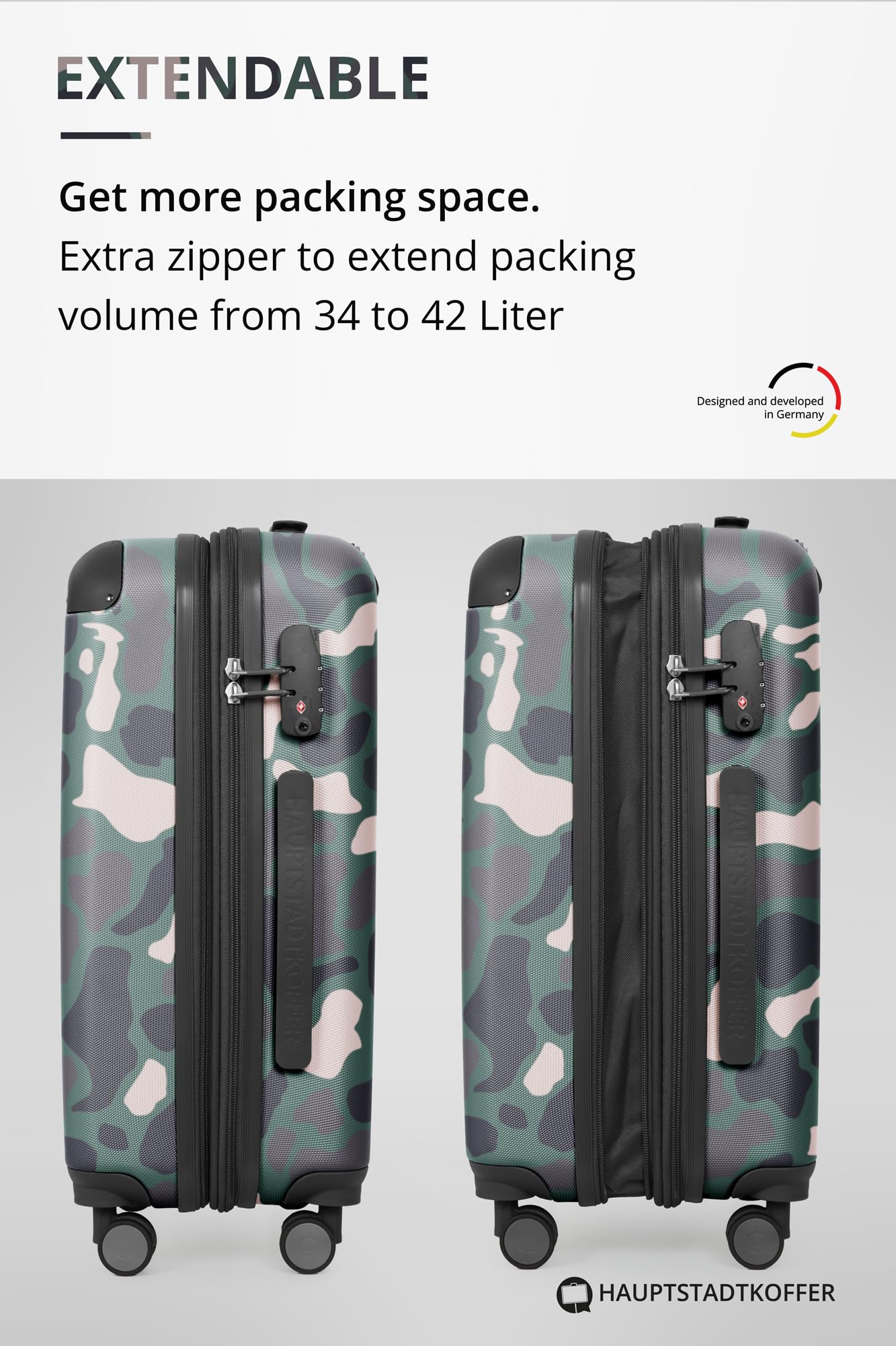 HAUPTSTADTKOFFER - Spree - Maleta rígida, Trolley expandible, Equipaje de Viaje, 4 Ruedas Dobles, TSA, 65 cm, 74 litros, Champán — view 513