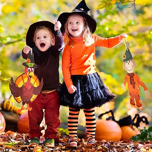 Miniatura 7 de 4 piezas de decoración de cosecha de otoño de Acción de Gracias de 18 pulgadas, espantapájaros, pared, ventana, puerta del hogar, decoración