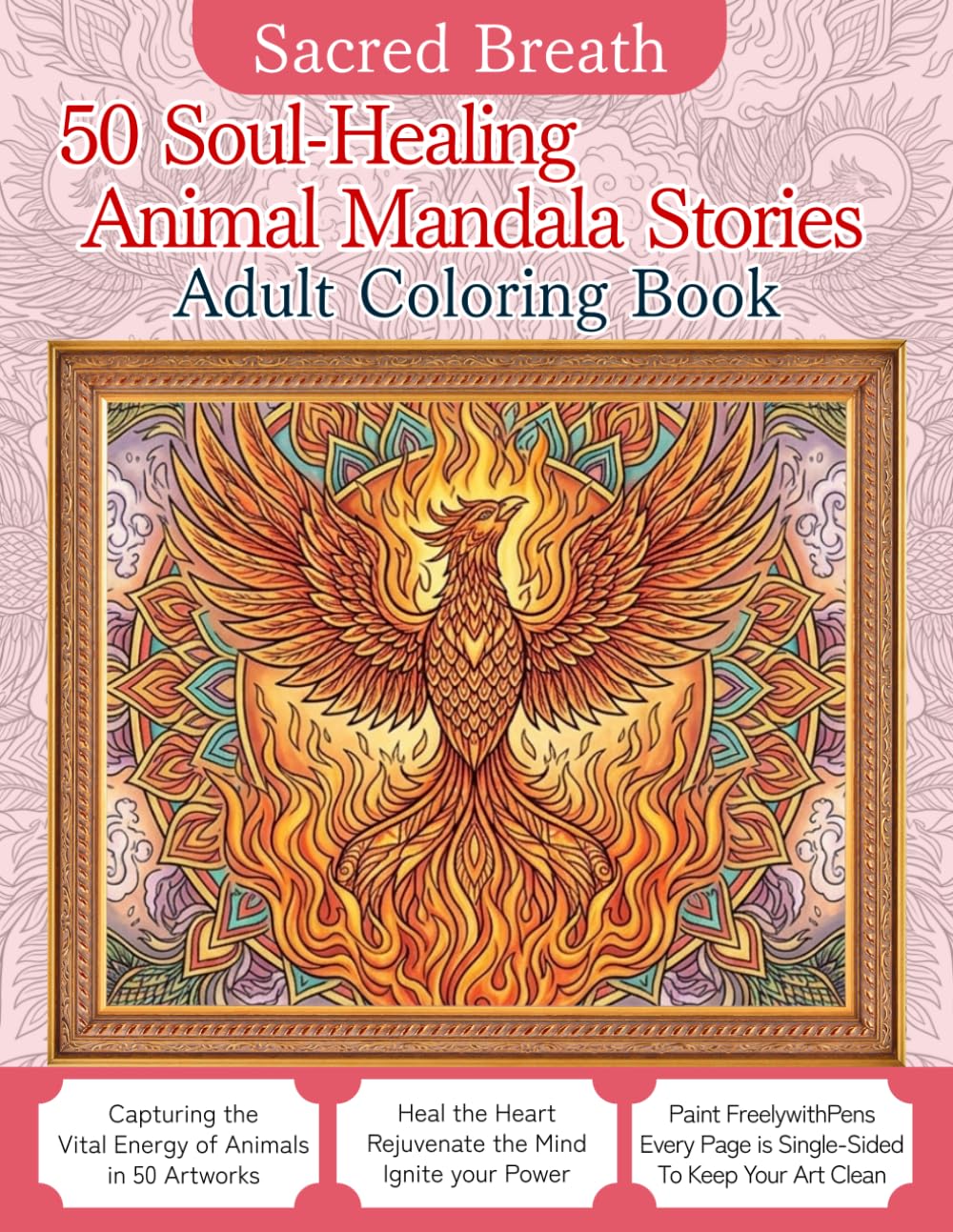 50 Soul-Healing Animal Mandala Stories Adult Coloring Book