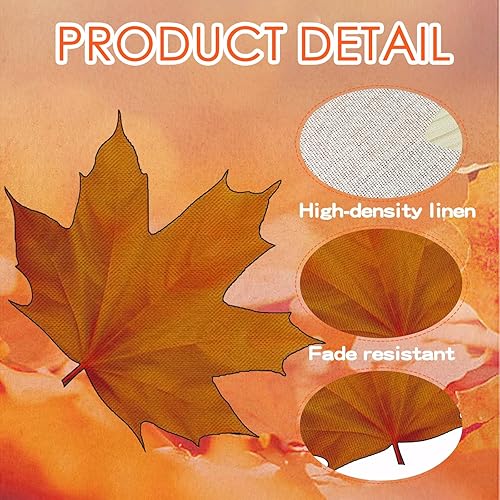 Miniatura 3 de 6 manteles individuales con forma de hoja de arce de otoño, cosecha de Acción de Gracias, hojas de arce, manteles individuales lavables para mesa de