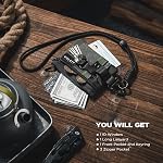 VULKIT Small Minimalist Wallet for Women and Men RFID Blocking, Zipper Coin Pouch with ID Window and Keychain, Water Resistant Travel Lanyard Wallet Army Green Black