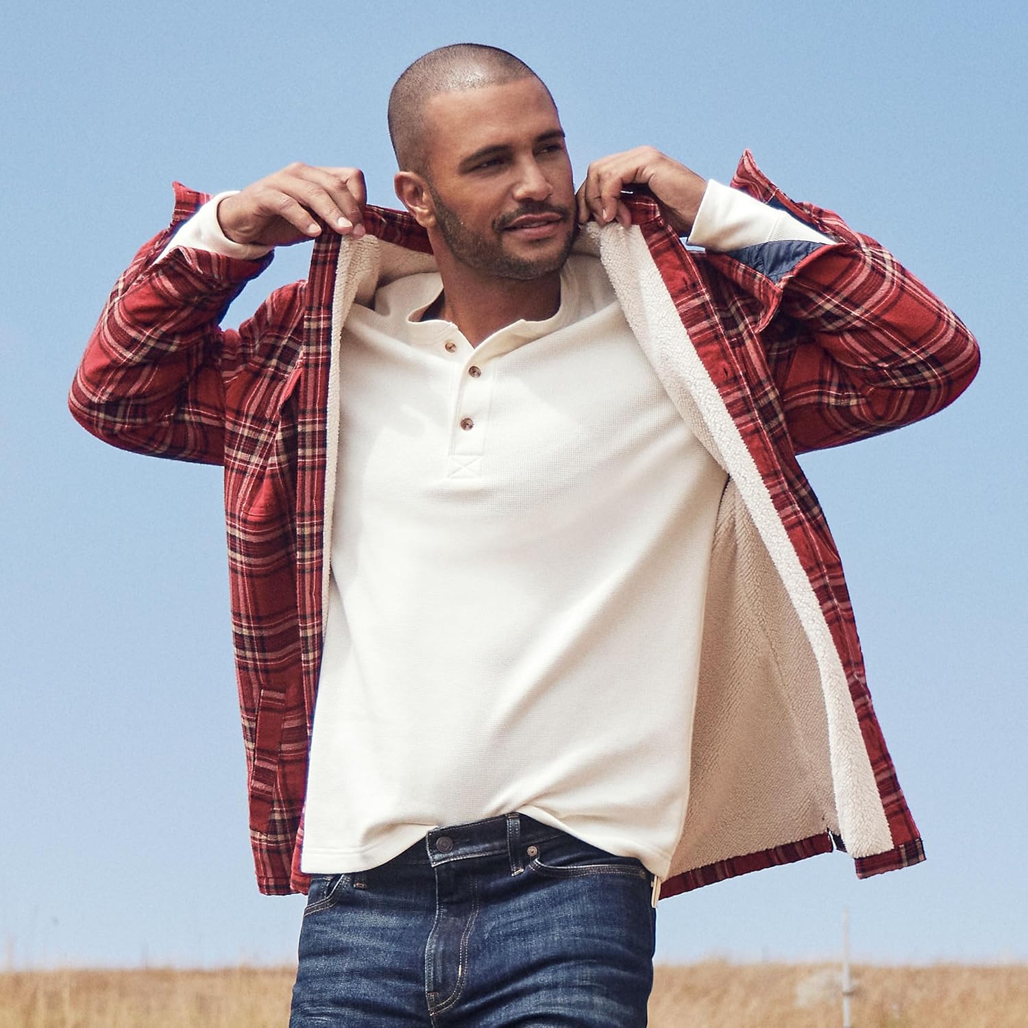 Lands' End Men's Long Sleeve Thermal Waffle Henley - Image 4