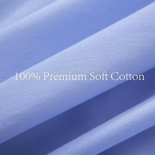 Miniatura 6 de Paquete de 2 fundas de almohada europeas 100% algodón, estampado de lunares azules en volantes blancos, fundas de almohada cuadradas grandes,