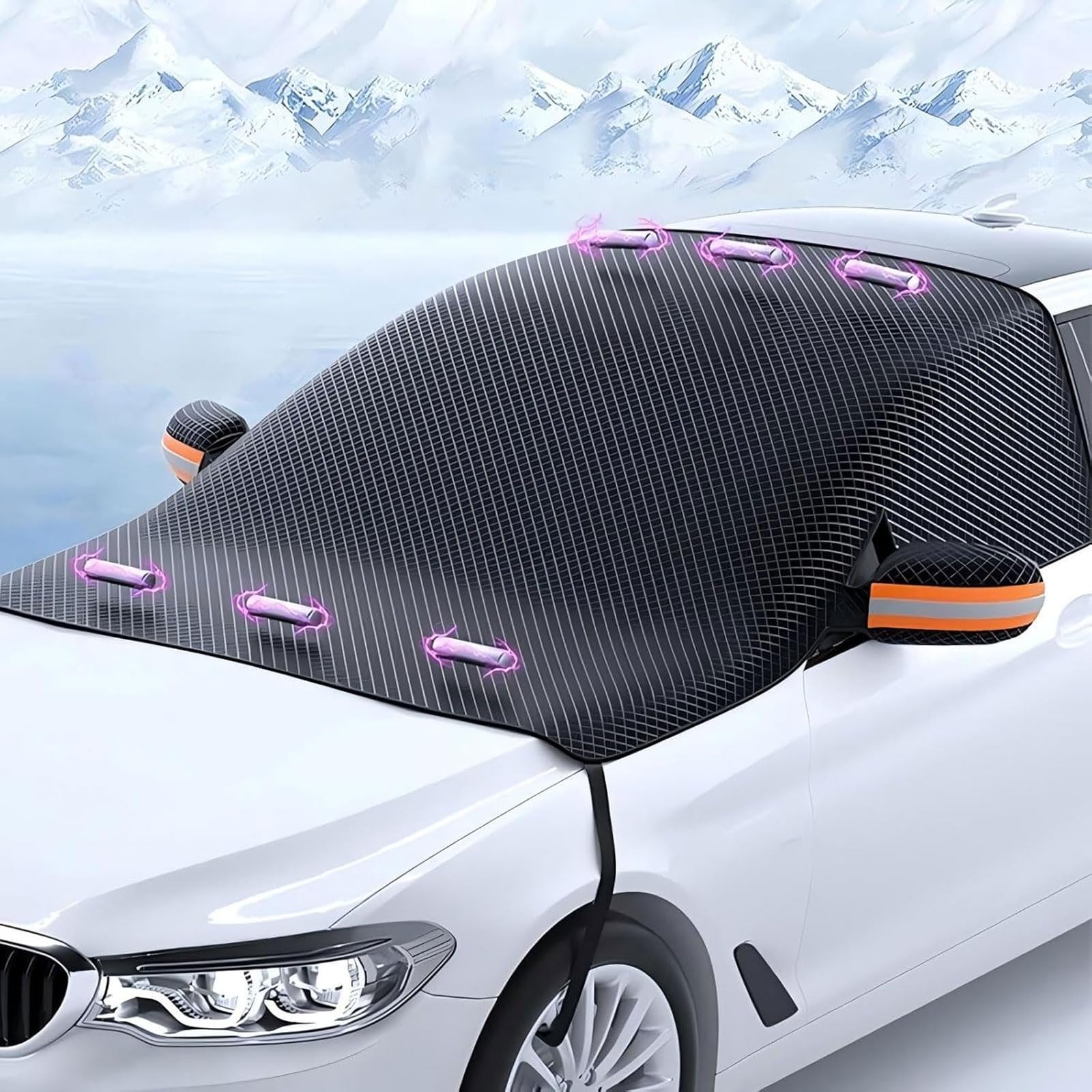 Wxjfff A Car Windscreen Cover For Winter For Ki Ev3 2024 2025 2026, Magnetic Windscreen Covers Frost Ice Nd Snow, Car Ccessories,