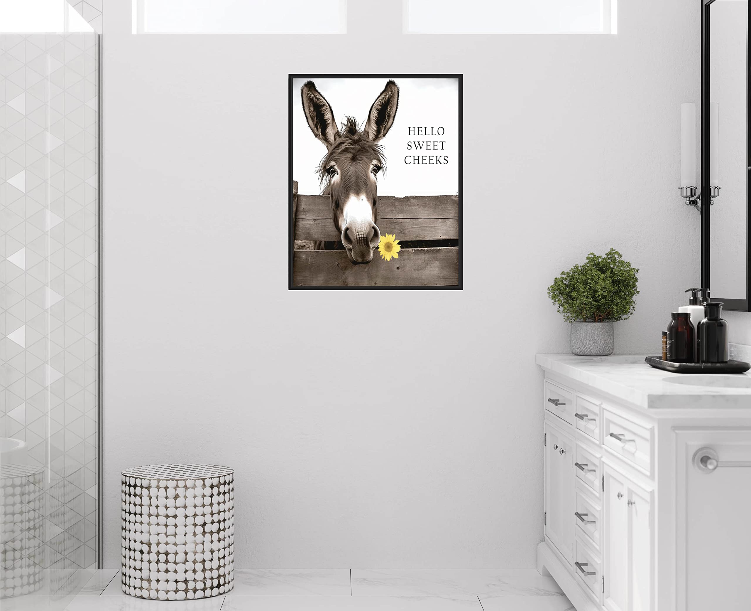 Amazon.com: Hello Sweet Cheeks Donkey Bathroom Wall Art Poster