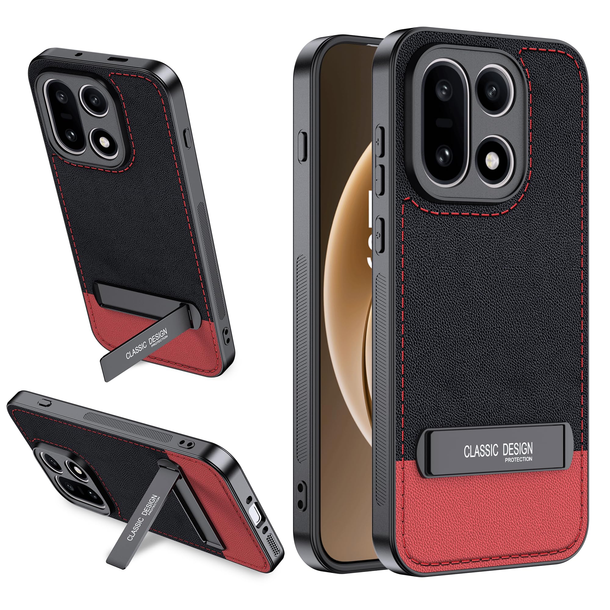 Amazon.com: Fhyeugfy for OnePlus 15 Case, [TPU+Premium PU][2 Stand