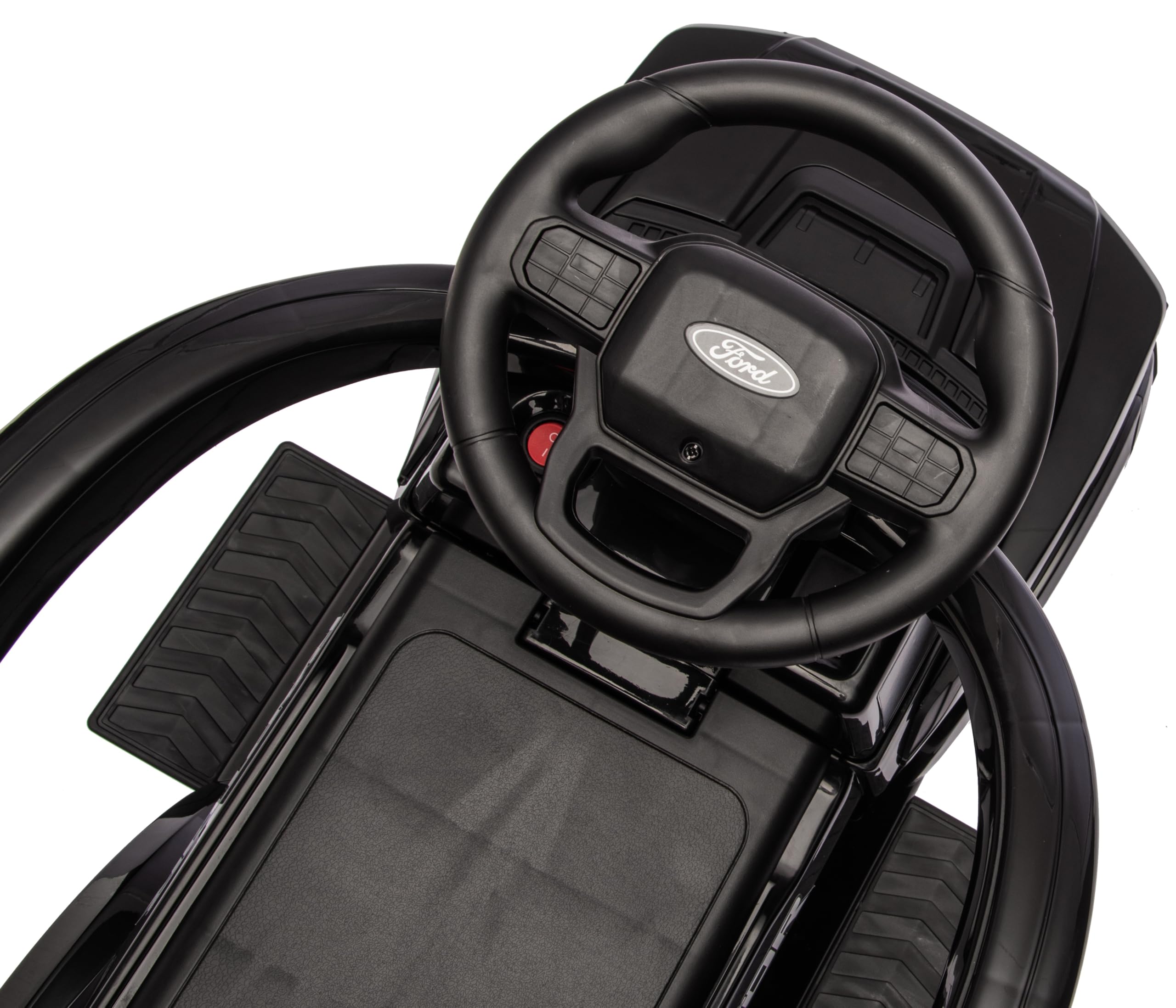 sun baby Jeździk z pchaczem dla dzieci od 12 miesięcy – Ford Raptor – duże koła terenowe, światła LED, siedzisko z oparciem i schowkiem, do 25 kg, czarny