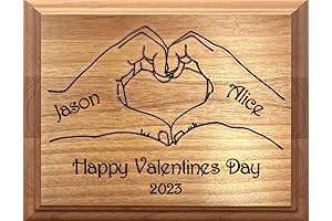 Personalized Wood Plaque with Heart - Unique Valentines Day Gift
