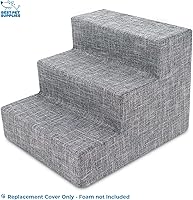 Vista 2 de Best Pet Supplies Fundas de escalones de espuma para mascotas para perros y gatos pequeños, escaleras portátiles para sofá y cama alta (solo funda)