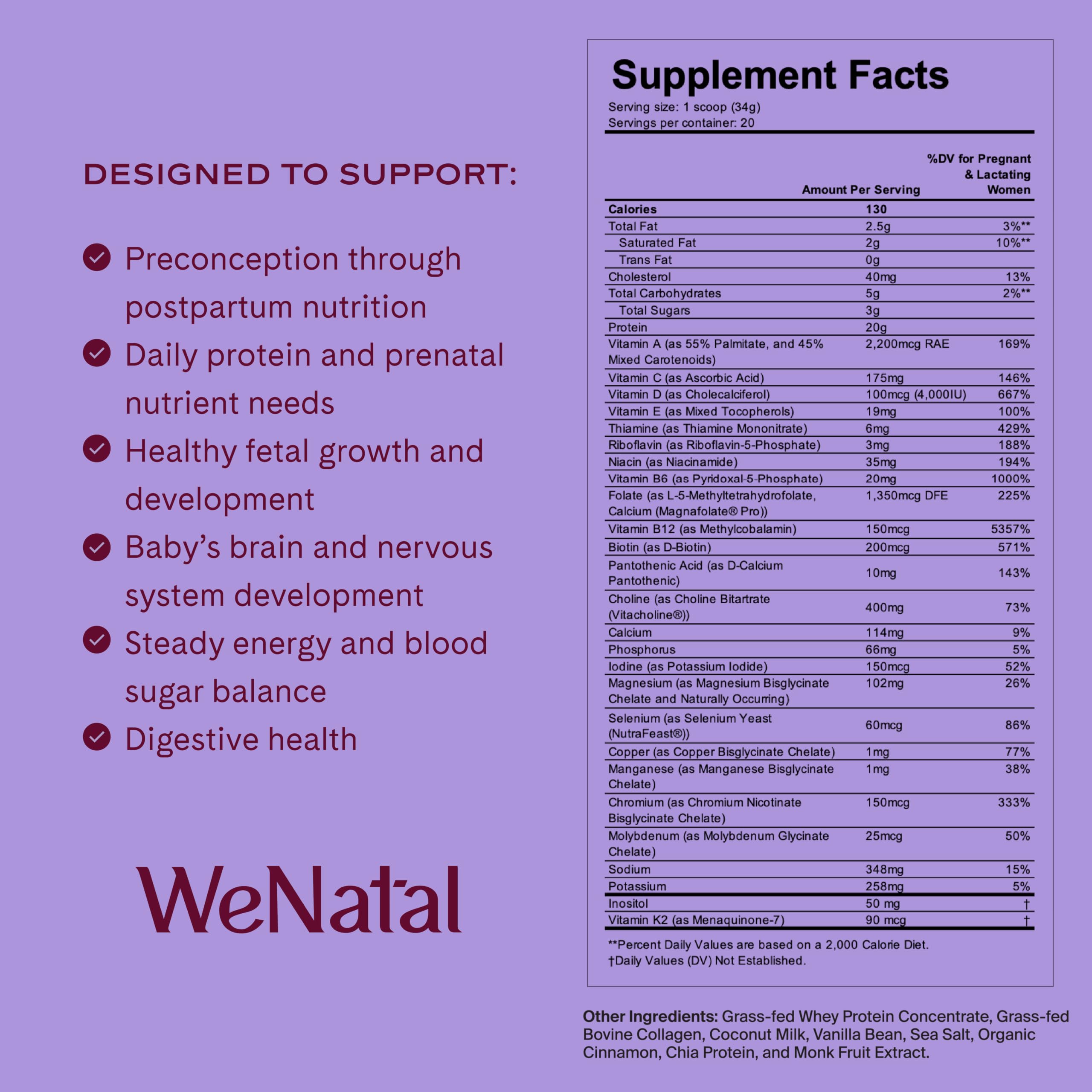 Prenatal Protein+ for Her – Protein & Collagen Powder, Vanilla, 20g — Amazon image 3
