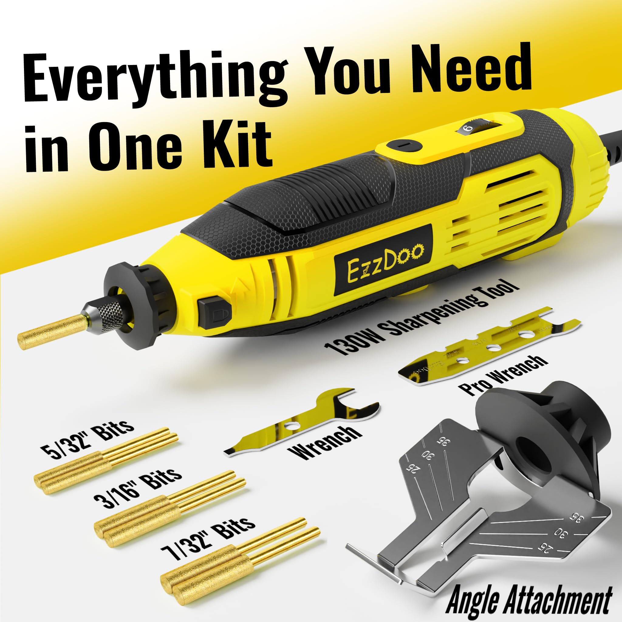 Snapklik.com : EzzDoo Electric Chainsaw Sharpener Kit